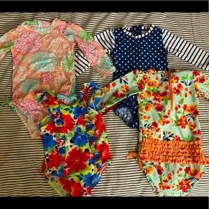 Lot of ruffle butt 3 bathing suits 18-24 months, 1 First Impressions